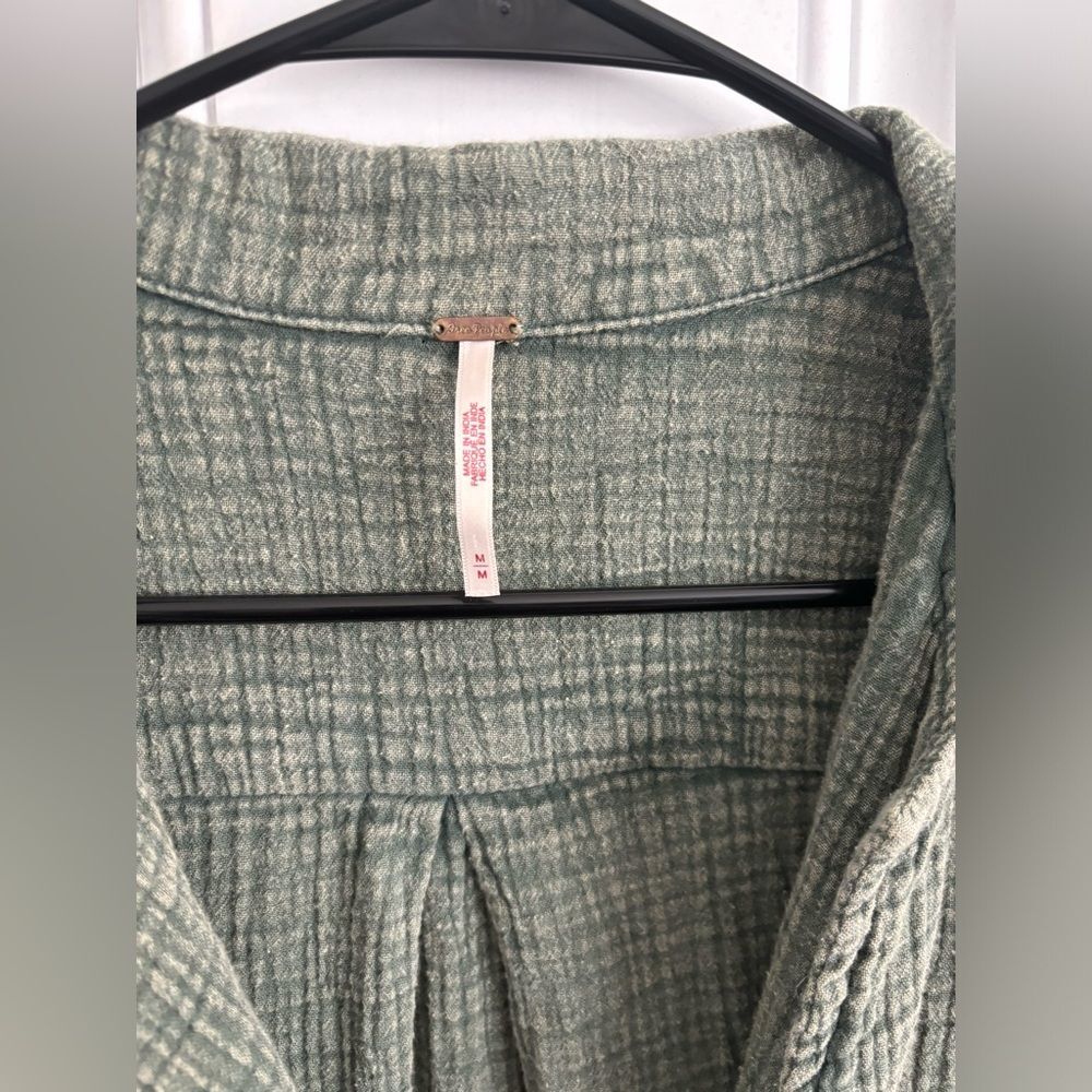 Free People Olive Green Maxi Shirt Dress - Picture 7 of 9